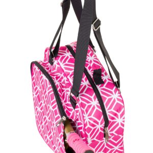 Thorza Pickleball Bag for Women with Paddle Holder, Mesh Side Pocket, Large Inner Storage, Carry Handle, and Adjustable Shoulder Strap, Sports Equipment for Amateurs and Pros, Pink