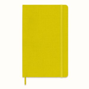 moleskine classic notebook, hard cover, large (5" x 8.25") ruled/lined, hay yellow (silk), 240 pages