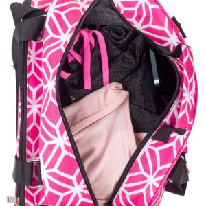 Thorza Pickleball Bag for Women with Paddle Holder, Mesh Side Pocket, Large Inner Storage, Carry Handle, and Adjustable Shoulder Strap, Sports Equipment for Amateurs and Pros, Pink