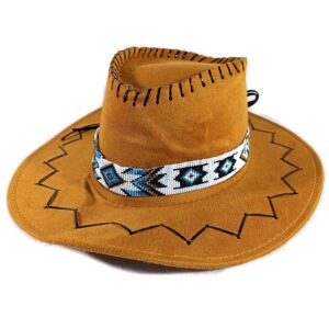 Weavish Beaded Hatband Native American Style Southwestern Cowboy Rode Handmade Head/Hat Band Collection [ ] (White,turquoise)