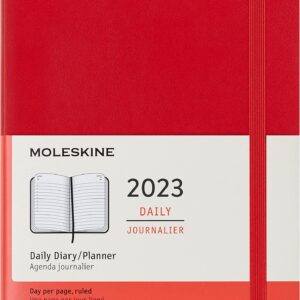 Moleskine Classic 12 Month 2023 Daily Planner, Soft Cover, Large (5" x 8.25"), Scarlet Red