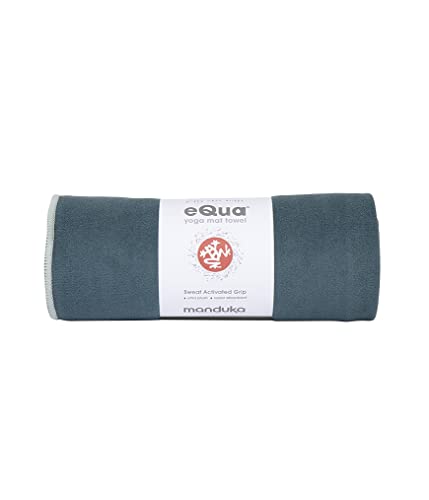 Manduka eQua Yoga Mat Towel - Quick Drying Microfiber, Lightweight, Easy for Travel, Use in Hot Yoga, Vinyasa and Power, 72 Inch (182cm), Sage Green