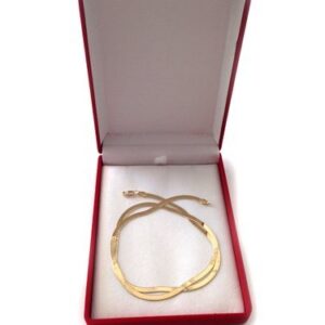 Jewelry Affairs 10k Yellow Real Solid Gold Imperial Herringbone Chain Necklace, 2.8mm, 16"