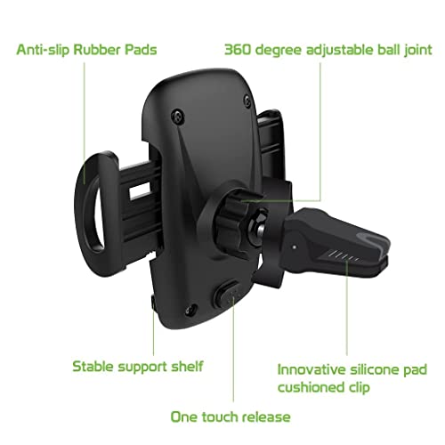 Full 360 Multi Mount Works for Asus ZenFone 2 Laser and Car Holder is Fully Adjustable, Portable, Durable up to 3.5inch Wide Screens and 8 pounds! [Black]