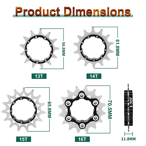 MUQZI Bike Single Speed Freewheel Kit Single Speed Conversion Kit for MTB Fixed Gear Road Bike, 16T