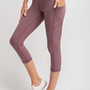 Hype Up Women's High Waisted Buttery Super Soft Capri Length Activewear Leggings with Side Pockets (S-3X)