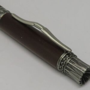 cv - Keen Handcrafted Handmade Peruvian Walnut Archery Twist Antique Pewter Pen