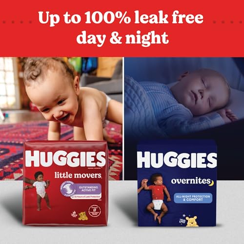 Huggies Size 5 Overnites Baby Diapers: Overnight Diapers, Size 5 (27+ lbs), 88 Ct