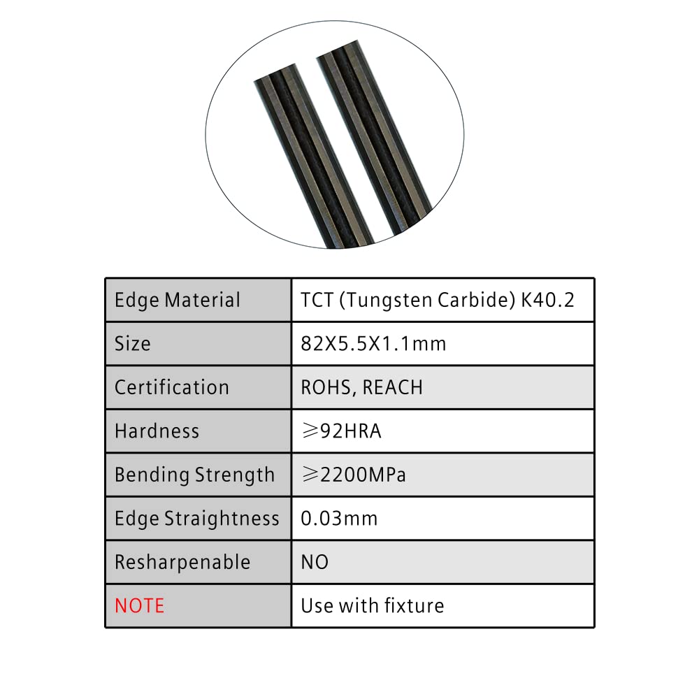 3-1/4 Inch Planer Blades TCT 82mm Replacement for Makita Bosch DeWalt Hitachi Porter Cable Ryobi Stanley WEN and Most 3-1/4 Hand-Held Portable Planer Pack of 10