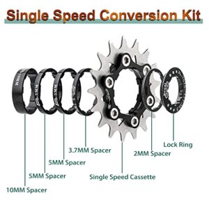 MUQZI Bike Single Speed Freewheel Kit Single Speed Conversion Kit for MTB Fixed Gear Road Bike, 16T