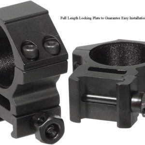 GOTICAL Ruger 10/22 Weaver and 3/8" Dovetail Mount Dovetail Predrilled Receiver Rail Mount Adapter (Black) (Rugar Rail with 30 mm Low Profile Rings)