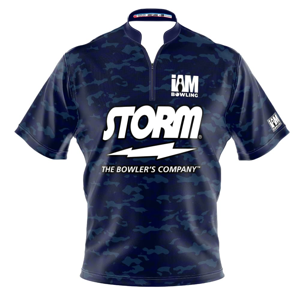 Logo Infusion Dye-Sublimated Bowling Jersey (Sash Collar) - I AM Bowling FUN Design 2042-ST - Storm - CAMO (X-LARGE)