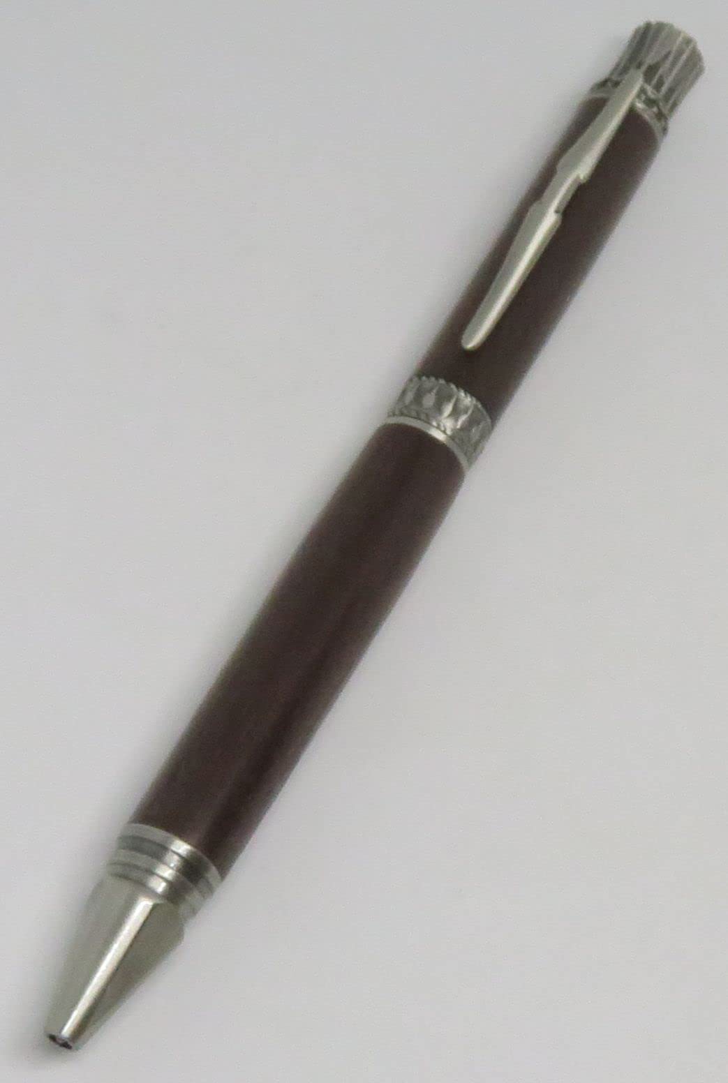 cv - Keen Handcrafted Handmade Peruvian Walnut Archery Twist Antique Pewter Pen