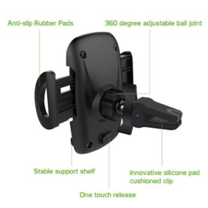 Full 360 Multi Mount Works for Asus ZenFone 3 Laser 32GB and Car Holder is Fully Adjustable, Portable, Durable up to 3.5inch Wide Screens and 8 pounds! [Black]