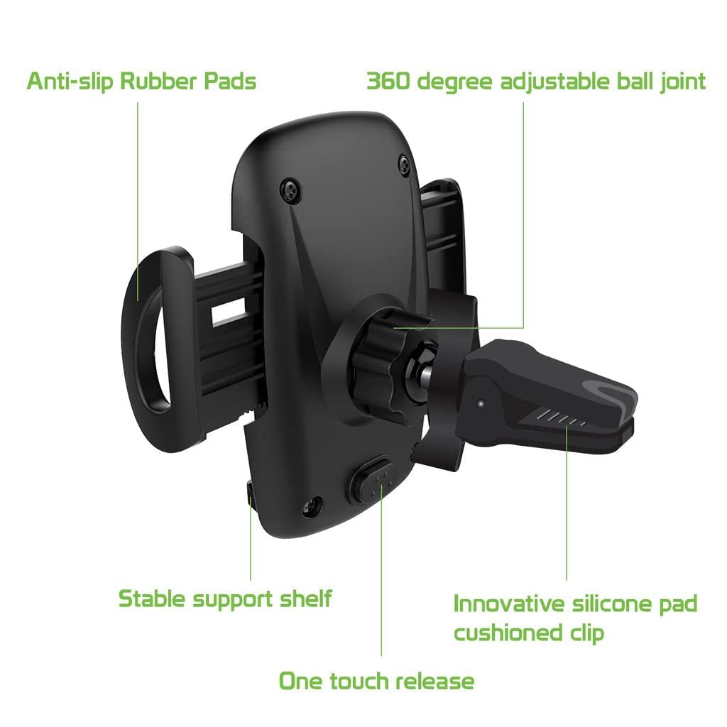 Full 360 Multi Mount Works for Asus ZenFone 2 Laser 8GB and Car Holder is Fully Adjustable, Portable, Durable up to 3.5inch Wide Screens and 8 pounds! [Black]