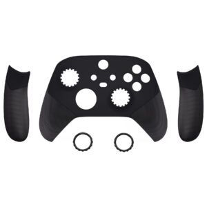 eXtremeRate ASR Version Performance Rubberized Side Rails Grips Shell for Xbox Series X & S with Accent Rings, Black Redesigned Grip Handles Faceplate for Xbox Core Controller [Controller Excluded]