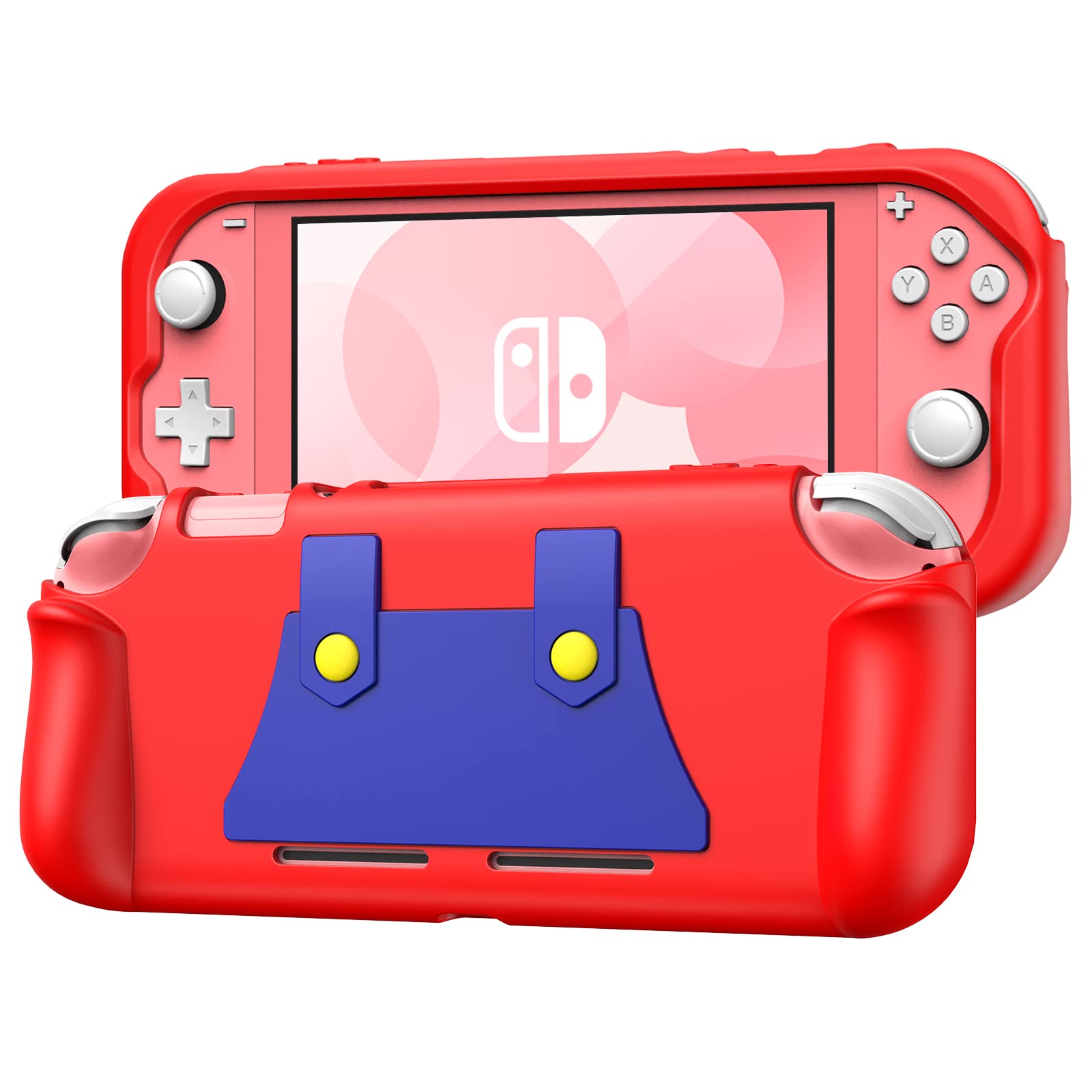 KENOBEE Silicone Case Compatible with Nintendo Switch Lite 2019, Soft Lightweight Ergonomic Grip Protective Cover with Shock-Absorption and Anti-Scratch Design for Switch Lite Console, Red