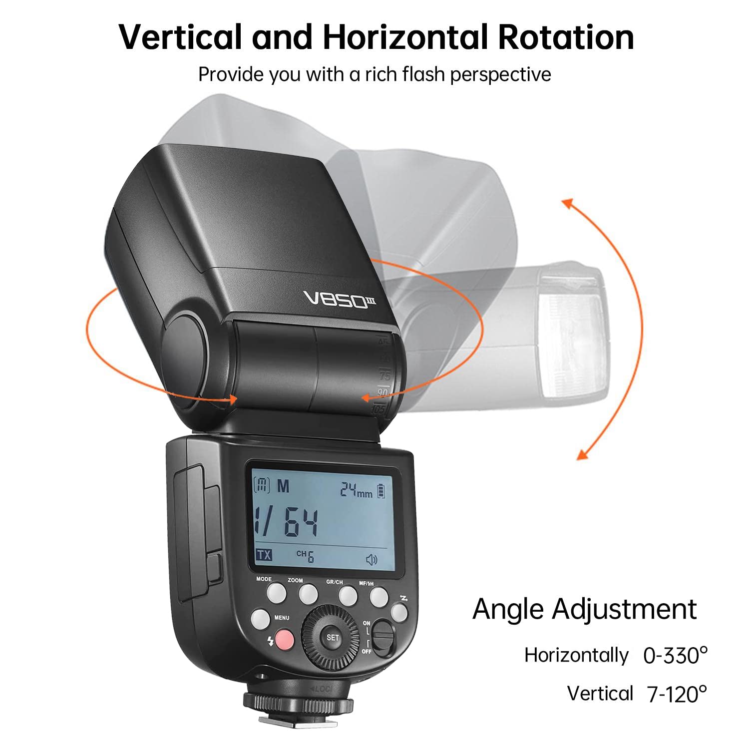 GODOX V850III Camera Flash, GN60 2.4G 1/8000s HSS Speedlight with 2600mAh Li-ion Battery, 1.5s Recycle time Compatible for Canon,Nikon,Pentax,Olympus,Fuji, etc. for Wedding Portrait Studio Photography