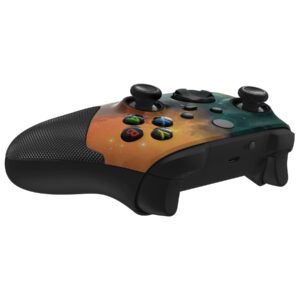 eXtremeRate ASR Version Redesigned Shell for Xbox Core Wireless Controller - Performance Rubberized Grip, Anti Sticks Rubbing Ring - Custom Faceplate for Xbox Series X & S - Orange Star Universe