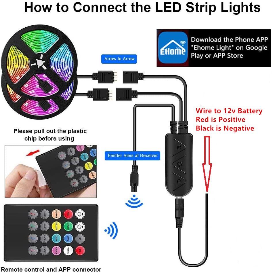 Led Strip Boat Lights Kit, 40FT Bluetooth Multi-Color Marine Pontoon Led Lights, Waterproof Boat Interior Light, Under Gunnel Deck Lights, Night Fishing Lights, APP/Remote Control, Sound Music Sync