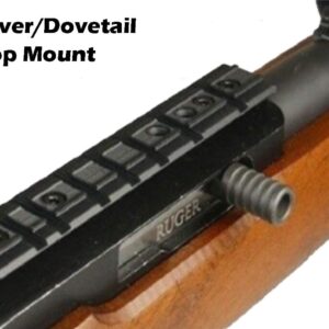 GOTICAL Ruger 10/22 Weaver and 3/8" Dovetail Mount Dovetail Predrilled Receiver Rail Mount Adapter (Black) (Rugar Rail with 30 mm Low Profile Rings)