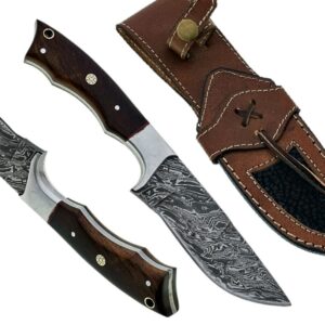 Custom Handmade Damascus Steel Hunting Knife/Skinning Knife SS-17454 (Rose Wood) (Rose Wood)