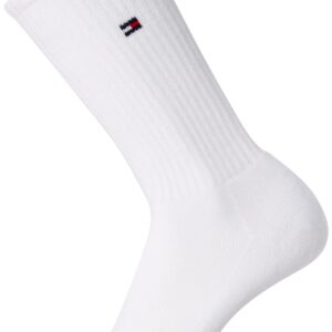 Tommy Hilfiger Men's Athletic Socks - Cushioned Crew Socks (12 Pack), Size 7-12, White Flag