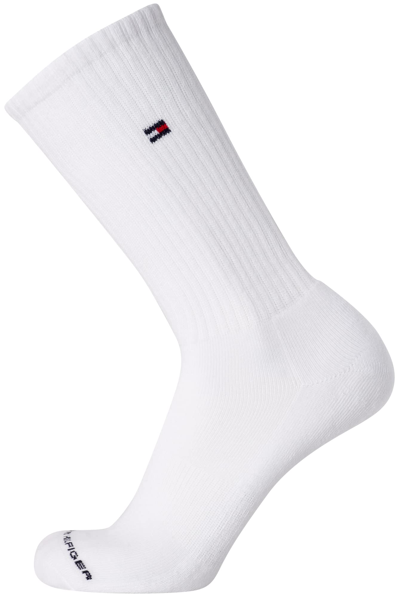 Tommy Hilfiger Men's Athletic Socks - Cushioned Crew Socks (12 Pack), Size 7-12, White Flag