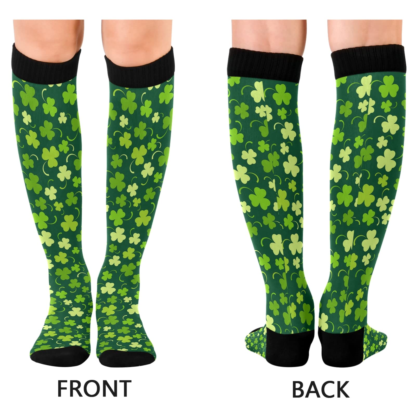 xigua St. Patrick's Day Compression Socks 20-30mmHg Knee High Stockings for Sport Nursing - 1 Pair