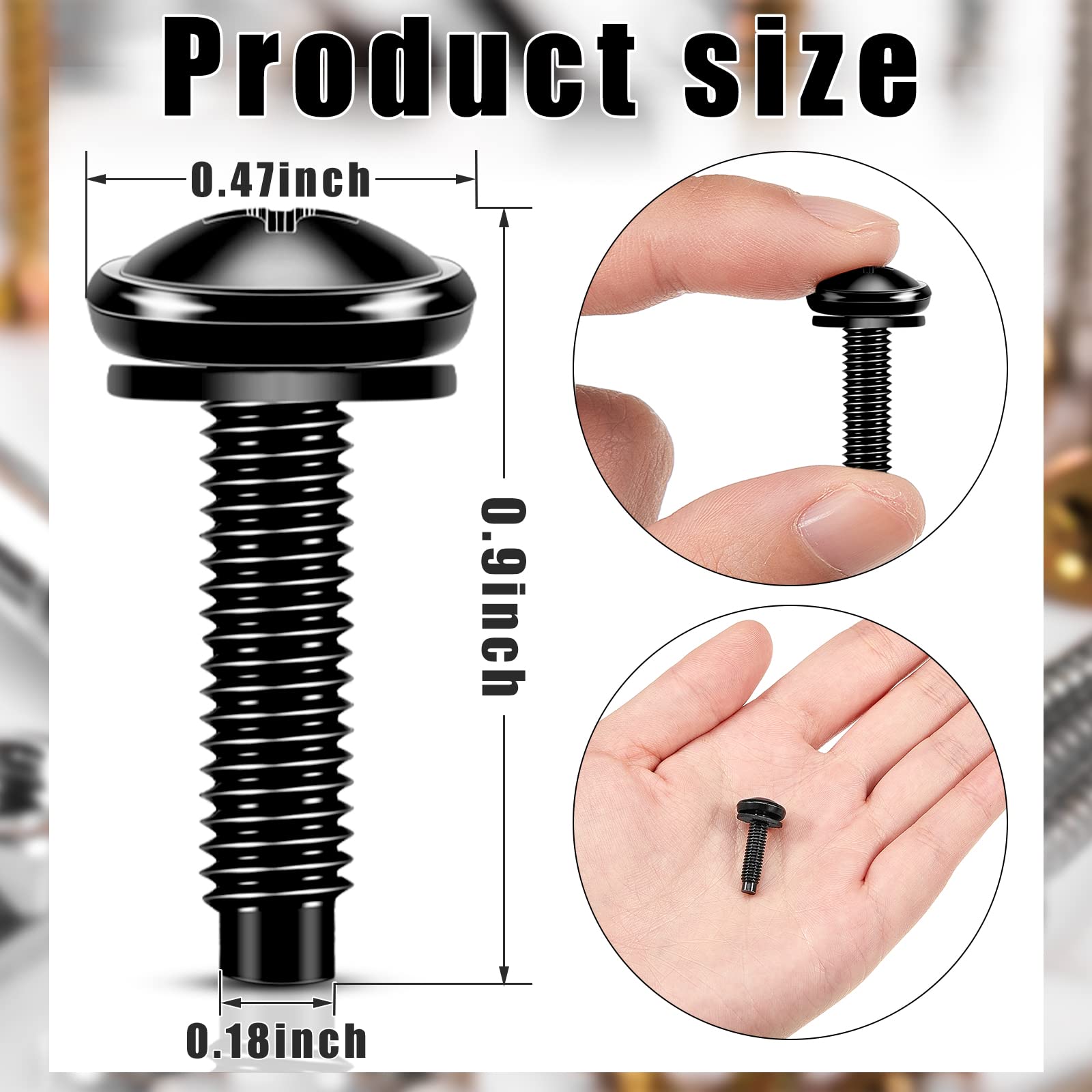 50 Pieces 10/32 Rack Screws 10/32 Rack Mount Screws Stainless Steel Rack Screws Black Server Rack Rail Screws Studio Screws with Nylon Rack Washers for Audio Server Rack Mounts Hardware Rails