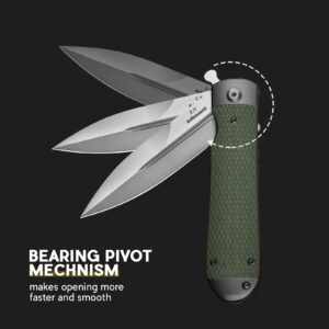 Firebird Knife GANZO Firebird Adimanti Samson-BR Pocket Folding Knife G10 Handle with Clip D2 Steel Blade Hunting Fishing Camping Outdoor EDC Knife (Brown)