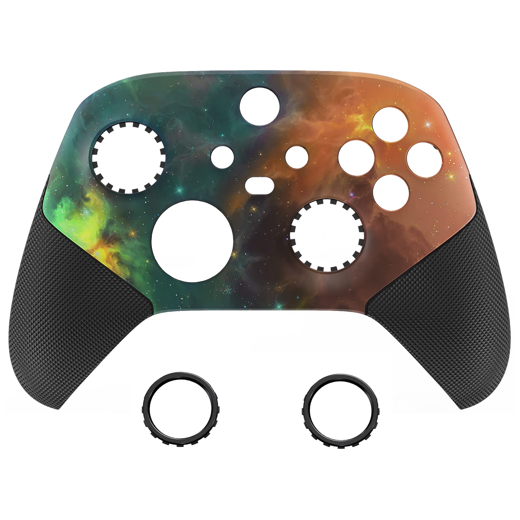 eXtremeRate ASR Version Redesigned Shell for Xbox Core Wireless Controller - Performance Rubberized Grip, Anti Sticks Rubbing Ring - Custom Faceplate for Xbox Series X & S - Orange Star Universe