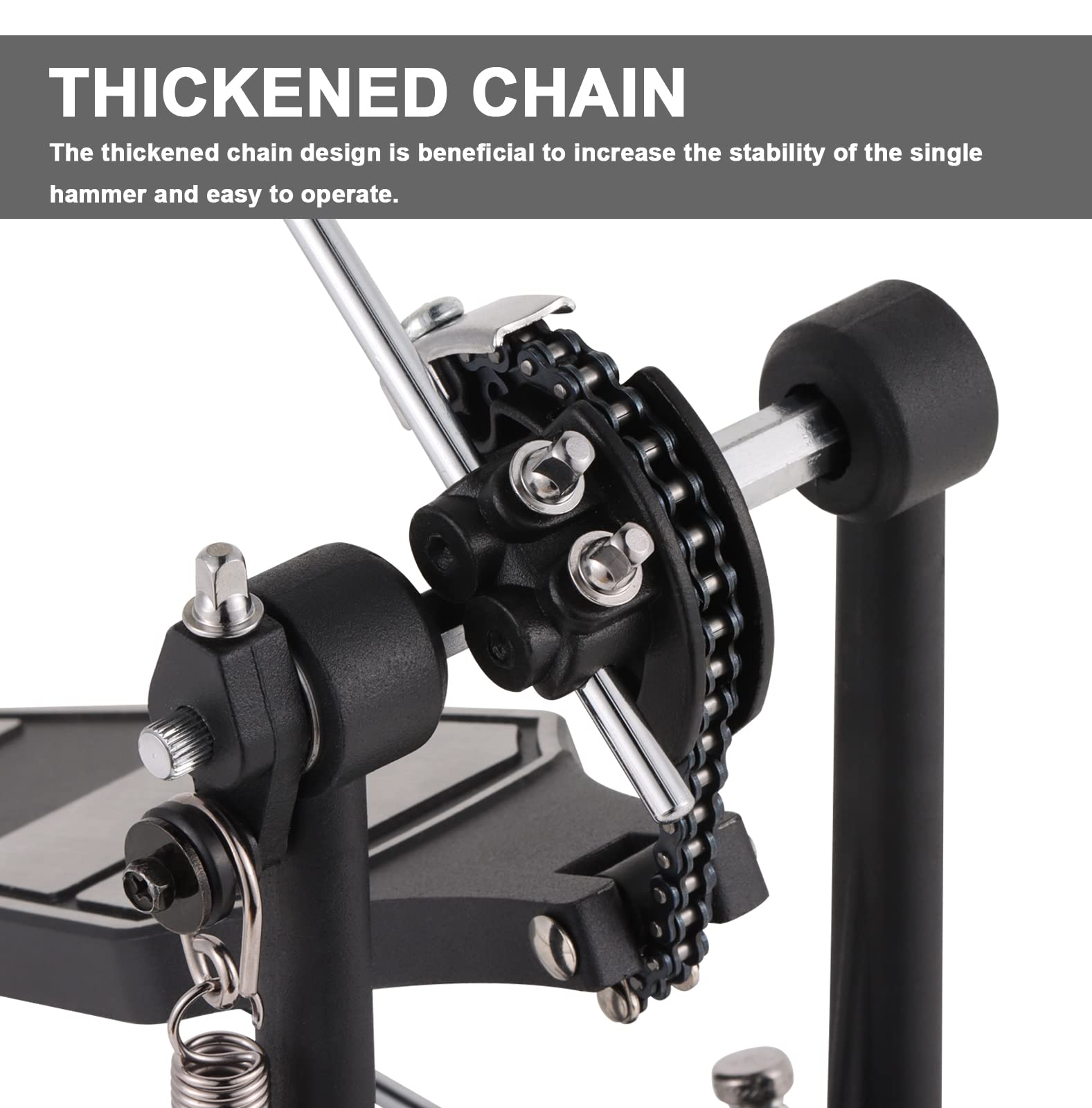 Bass drum pedal,Double Chain Drum Step on Hammer,Single Bass Drum Pedal come with Drum Beater Stick