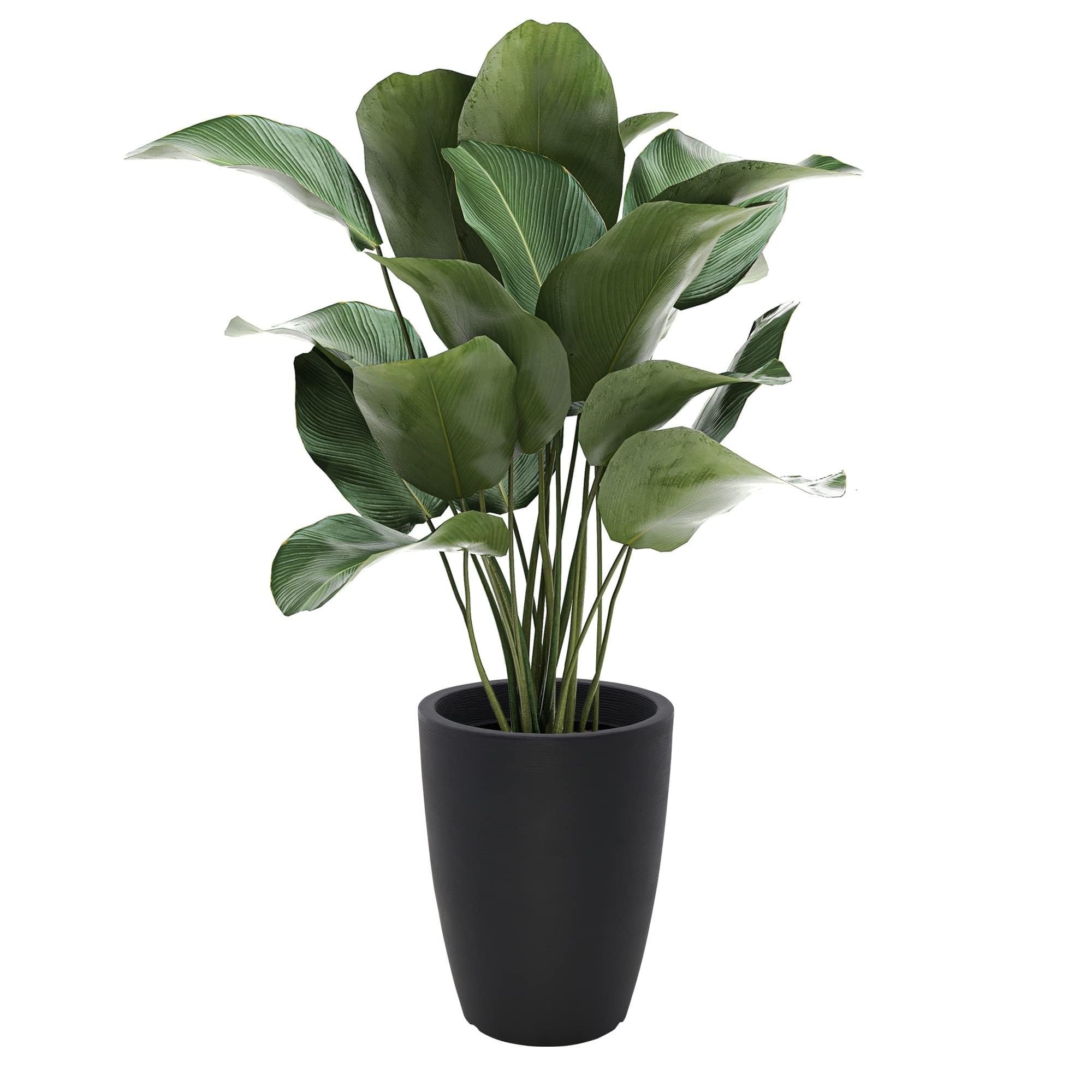 Tramontina Thai Plastic Planter, Anthracite, 50 x 67 cm Height, Weatherproof, Volume 84 litres