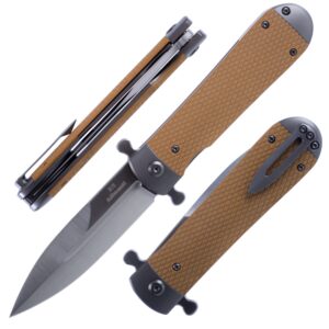 firebird knife ganzo firebird adimanti samson-br pocket folding knife g10 handle with clip d2 steel blade hunting fishing camping outdoor edc knife (brown)