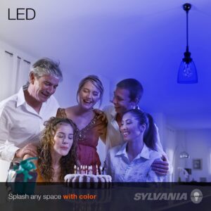 Sylvania LED Blue Glass Filament A19 Light Bulb, Efficient 4.5W, 40W Equivalent, Dimmable, E26 Medium Base - 6 Pack (41744)