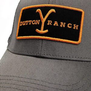 Changes Men's Grey Yellowstone Dutton Ranch Logo Patch Mesh-Back Ball Cap Black One Size