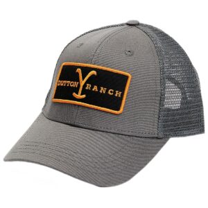 Changes Men's Grey Yellowstone Dutton Ranch Logo Patch Mesh-Back Ball Cap Black One Size