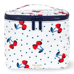 Kate Spade New York Insulated Lunch Tote, Small Lunch Cooler, Cute Lunch Bag for Women, Thermal Bag with Double Zipper Close and Carrying Handle, Vintage Cherry Dot