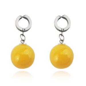 One Pair Goku Anime Earring Agate Drop Earrings clip on earrings (E084 yellow)