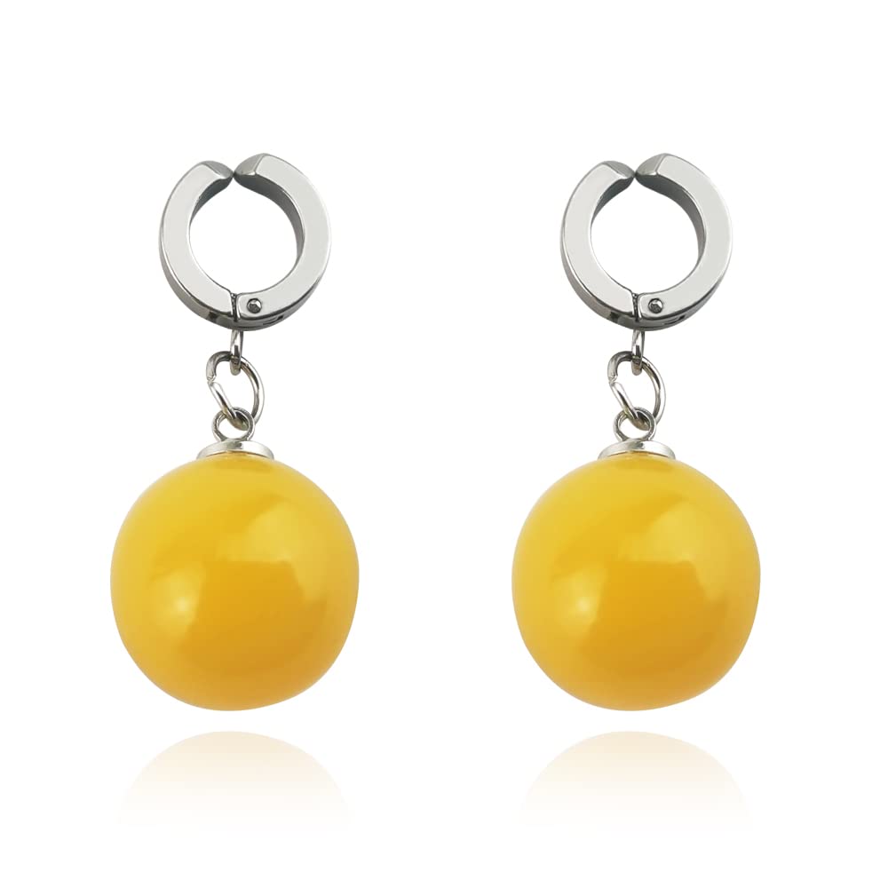 One Pair Goku Anime Earring Agate Drop Earrings clip on earrings (E084 yellow)