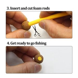 SPYMINNPOO Pop Up Bait Tool for Carp,Portable Carp Rig Method Feeder Fishing Tackle Fishing Bait Zig Imitation Accessories (Red+Yellow) Fishing Supplies