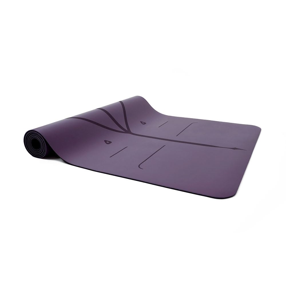 Liforme Original Yoga Mat – Free Yoga Bag Included - Patented Alignment System, Warrior-like Grip, Non-slip, Eco-friendly, sweat-resistant, 4.2mm thick mat for comfort - Purple