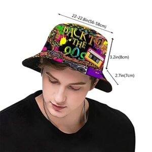 LVGOOKI Funny Retro 80s 90's Style Design Summer Unisex Reversible Print Bucket Hat