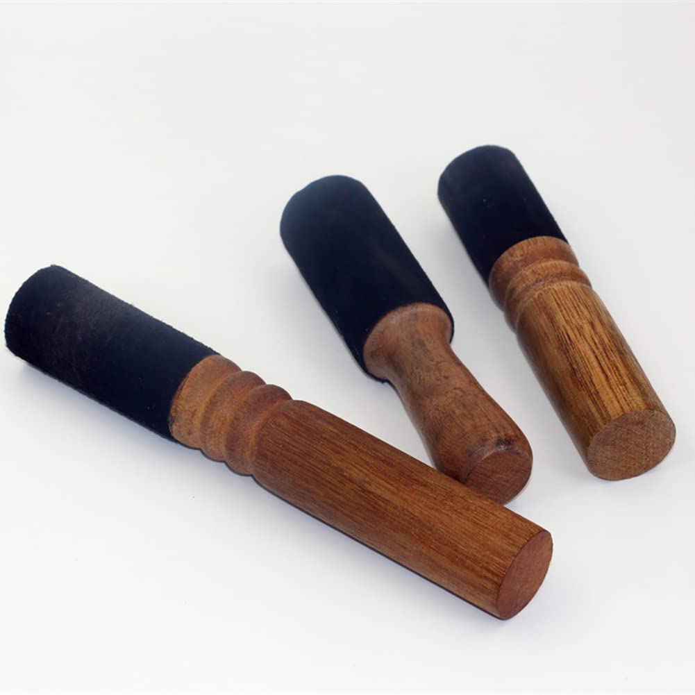 UUYYEO Tibetan Singing Bowl Mallet Striker Leather Wrapped Striker Wooden Sound Bowl Stick for Meditation Yoga Relaxation