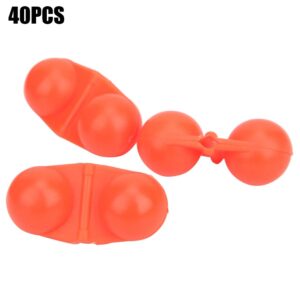 Health Gear Catfish Rattles, 40Pcs ABS Sea Fishing Double Rattles Catfishing Tackle, Peg Floats Catfishing Accessories for Luring Fish(red)