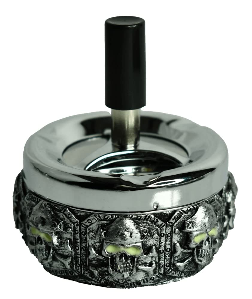 Skull and Crossbones - Glow in the Dark Spinning Ashtray