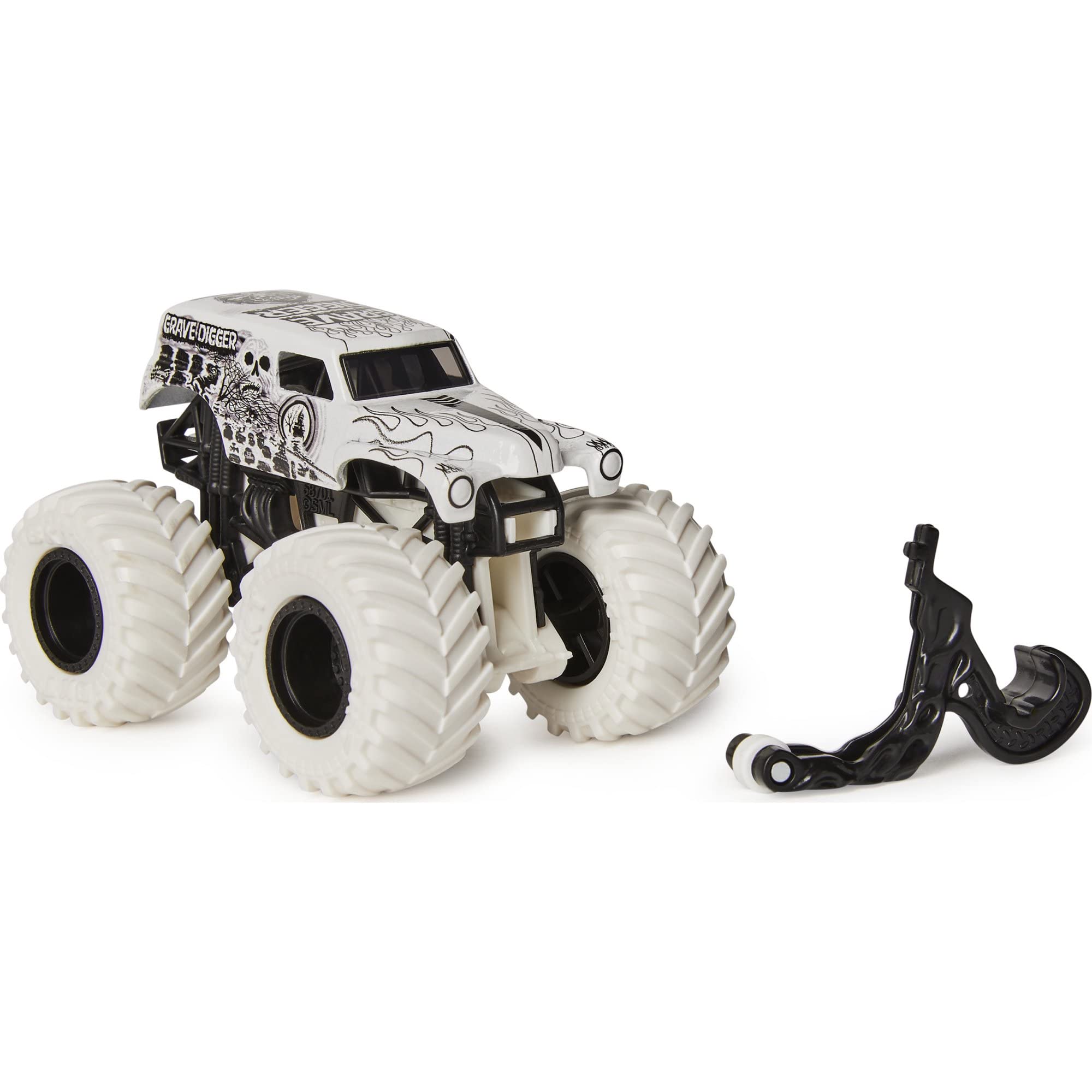 Monster Jam 2021 Spin Master 1:64 Diecast Monster Truck with Wheelie Bar: Max Contrast Grave Digger