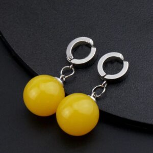 One Pair Goku Anime Earring Agate Drop Earrings clip on earrings (E084 yellow)