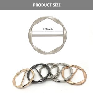 5 PCS Scarf Clips and Ring T Shirt Clip for Women Fashion Metal Circle Buckle for Clothes Hat Belt Decor